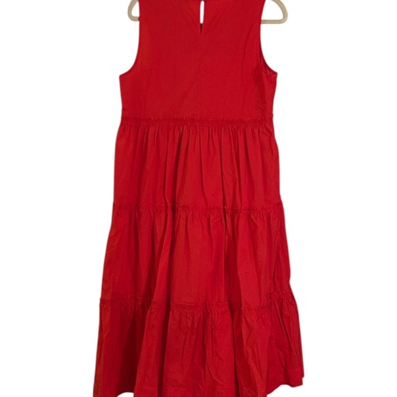 Madewell Bright Red Cattail Lined Tiered Maxi Dress Size Medium MSRP 128.00 - Picture 4 of 10